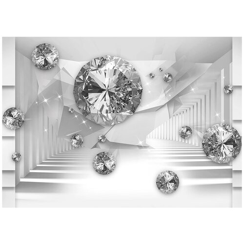 Туннель и бриллианты 3D - Виниловые фотообои, (211х150 см)