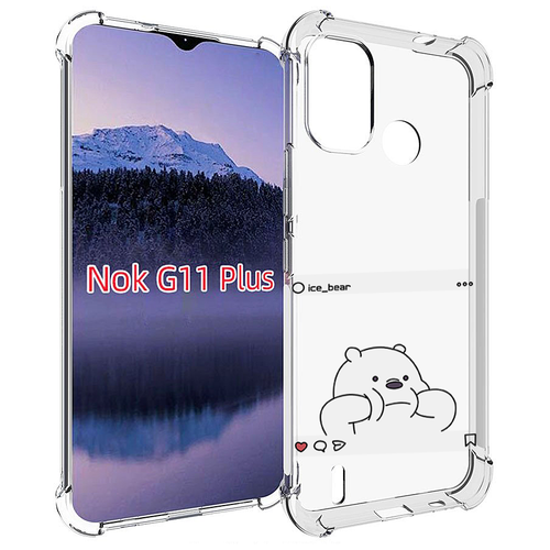 Чехол MyPads ледяной-медведь для Nokia G11 Plus задняя-панель-накладка-бампер чехол mypads медведь бурый белый для nokia g11 plus задняя панель накладка бампер