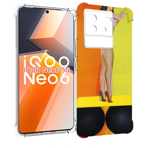 Чехол MyPads девушка на шарах женский для Vivo iQoo Neo 6 5G задняя-панель-накладка-бампер