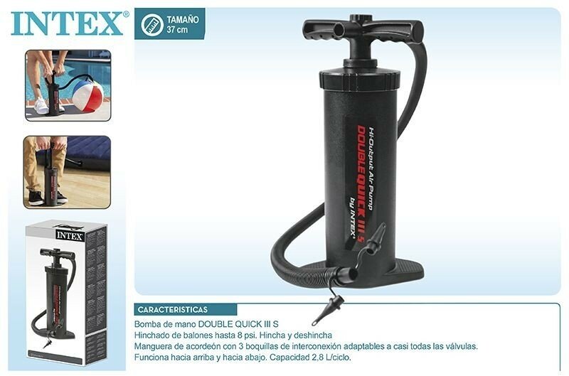 Насос ручной Intex Double Quick III S, 37см - фото №7