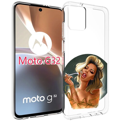 Чехол MyPads голодная-девушка-модель женский для Motorola Moto G32 задняя-панель-накладка-бампер