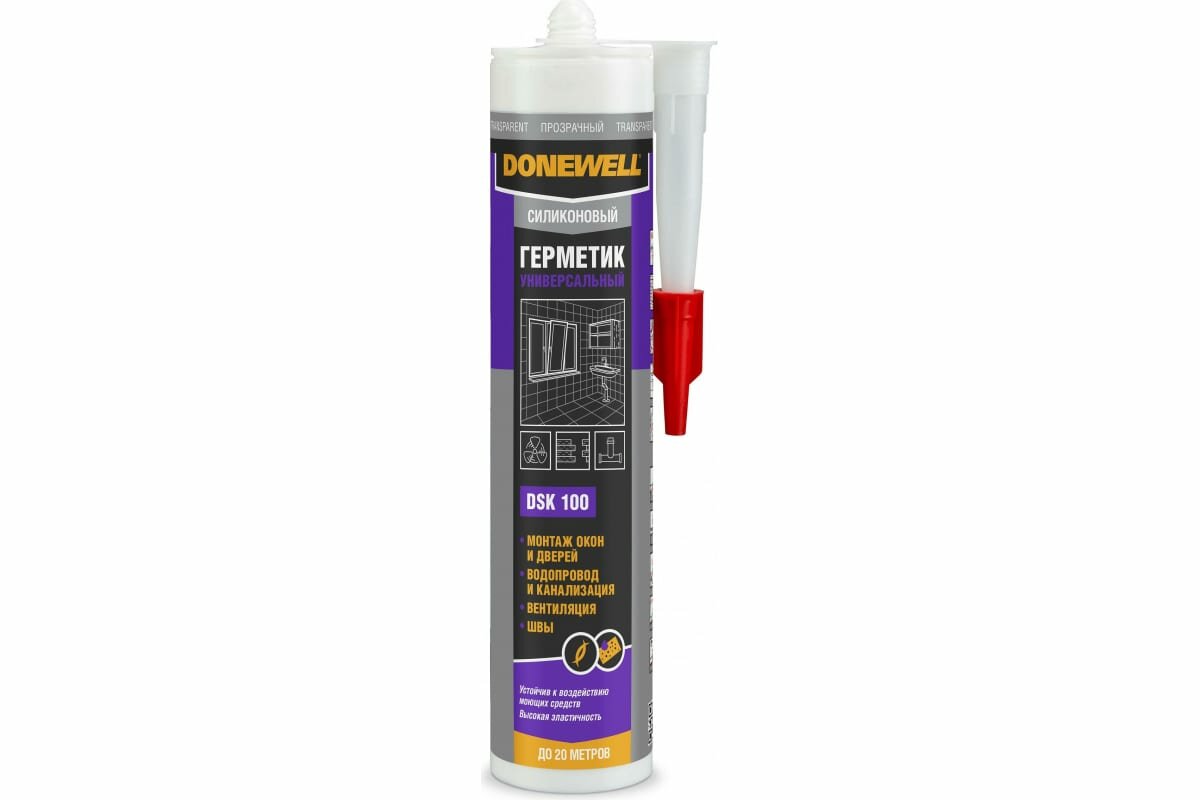 Силиконовый герметик DONEWELL универсальный прозрачный 260 мл DSK100