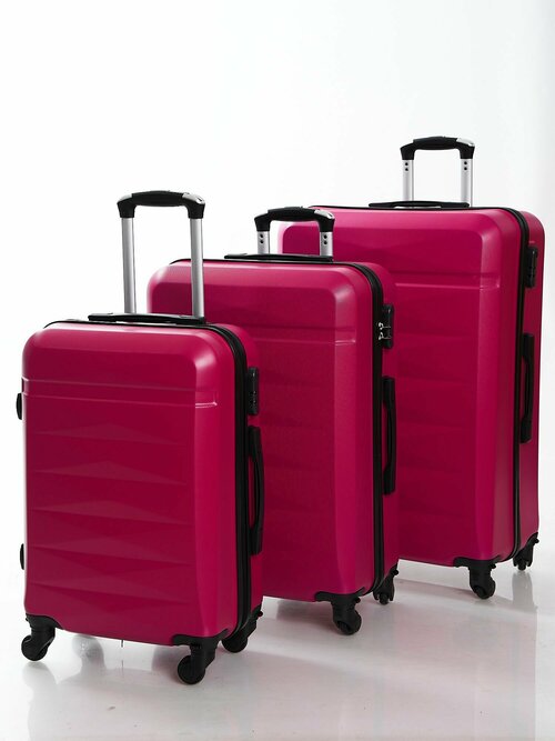 Комплект чемоданов Feybaul 31624, ABS-пластик, размер S/M/L, фуксия