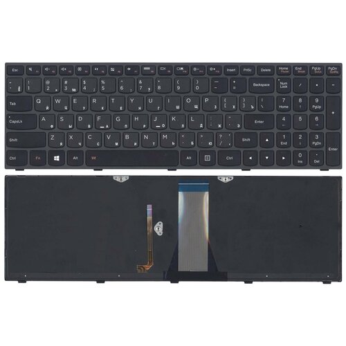 Клавиатура для ноутбука Lenovo IdeaPad G50-70 Z50-70 черная с подсветкой 1272₽