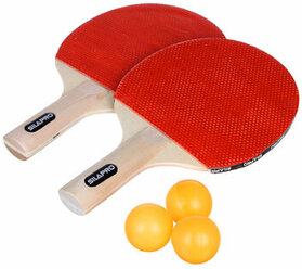 Набор для настольного тенниса (ракетка 2 штуки, мяч 3 штуки), дерево
