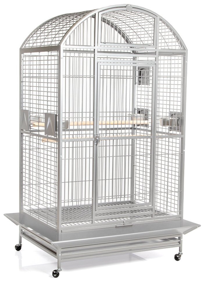 Клетка для средних птиц Montana Cages "Castell Nova Dome", светло-серая, 120х95х186см (Германия) - фотография № 1