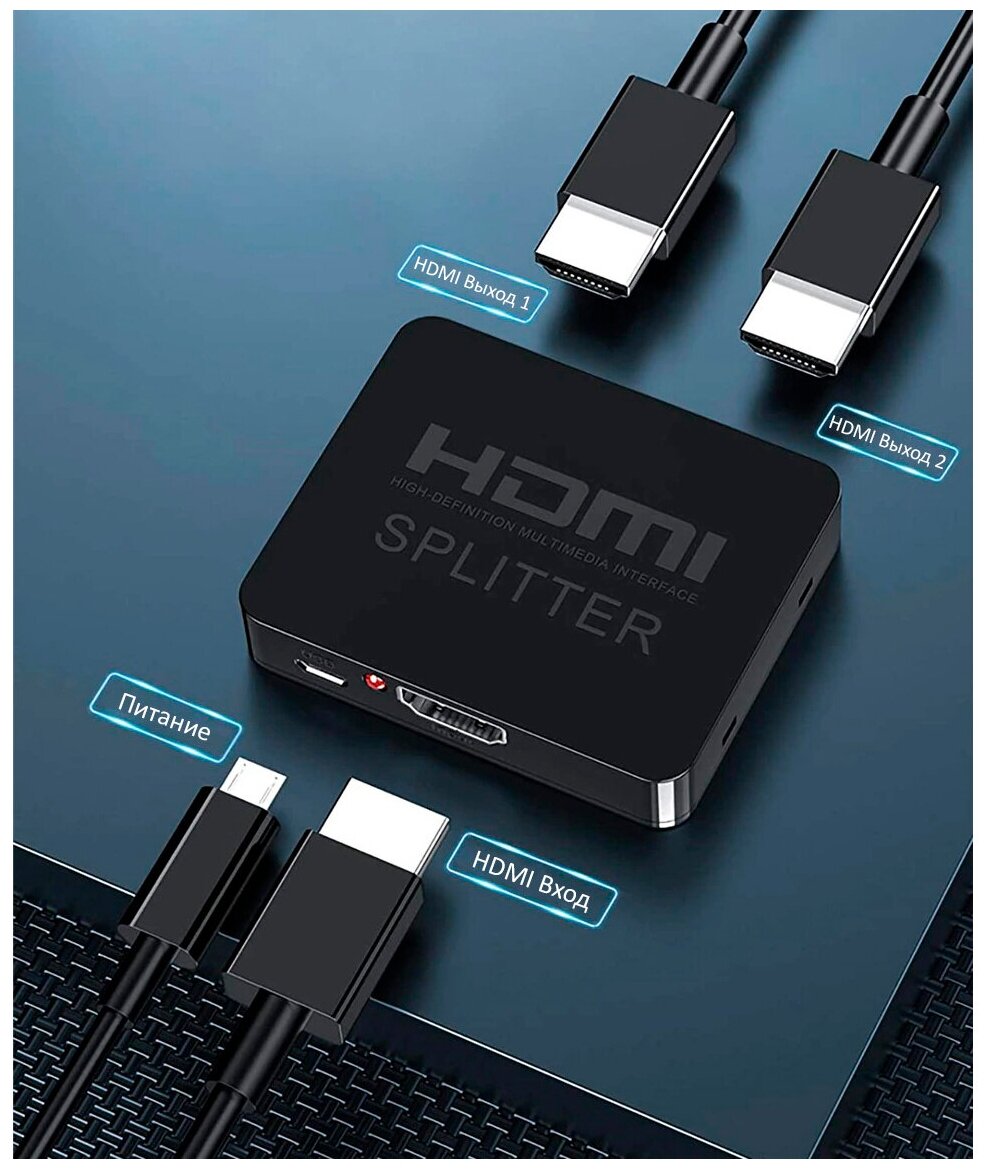 Сплиттер HDMI (1 вход HDMI - 2 выхода HDMI) OT-AVW50 Орбита