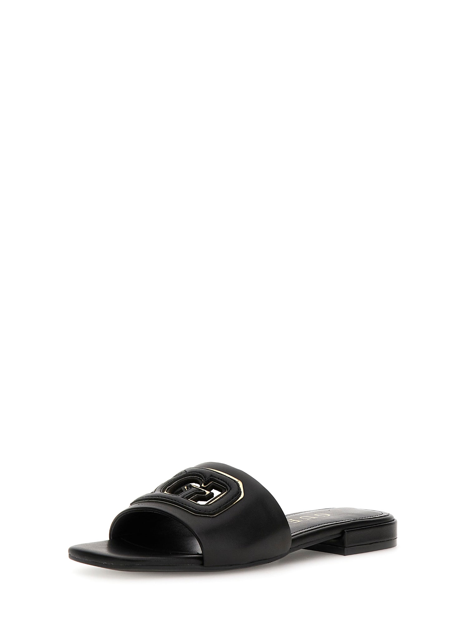 Сабо GUESS, размер 39, черный/золотистый — фото 1