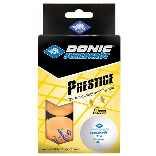 фото Мяч для настольного тенниса prestige, 6 шт., оранжевый ( 2 упаковки) donic