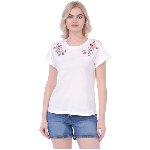 фото Футболка кор. рук. baon футболка с вышивкой и жемчужинами (арт. baon b239110)