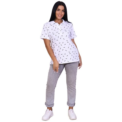 фото Женская футболка поло синего цвета, размер 46 натали