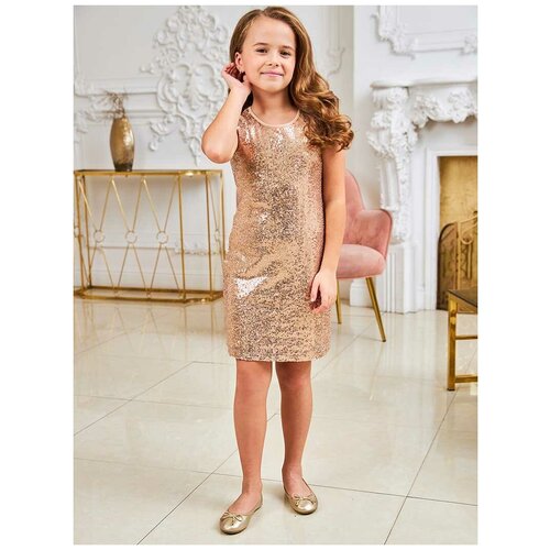 Платье Me & We, размер 146, золотой платье детское для девочек