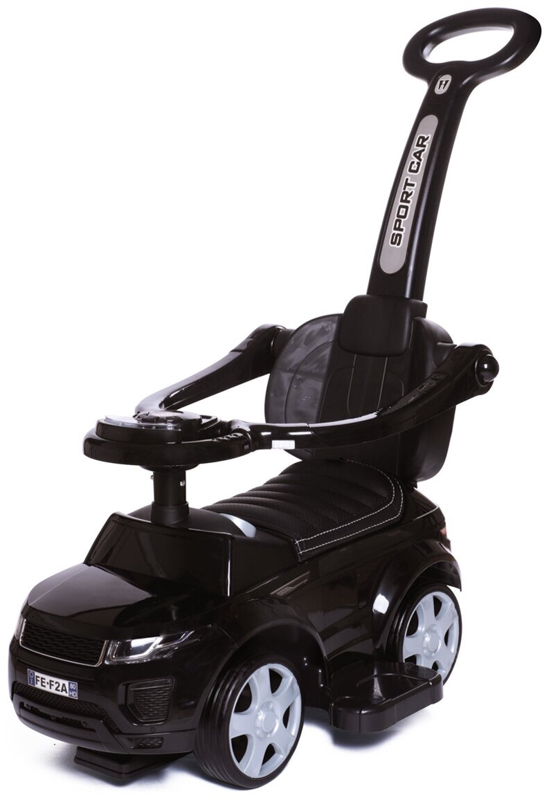 Каталка детская Sport car BabyCare (резиновые колеса, кожаное сиденье), черный 614