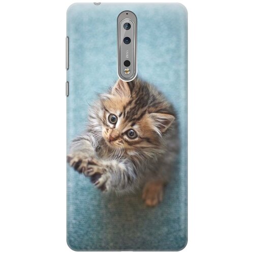 фото Re:pa накладка transparent для nokia 8 с принтом "котёнок на голубом"