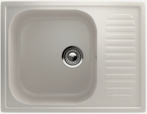 Изображение товара Каменная мойка для кухни врезная SURAGRAN S-18, 640*490мм, прямоугольная, цвет белый/Раковина для кухни