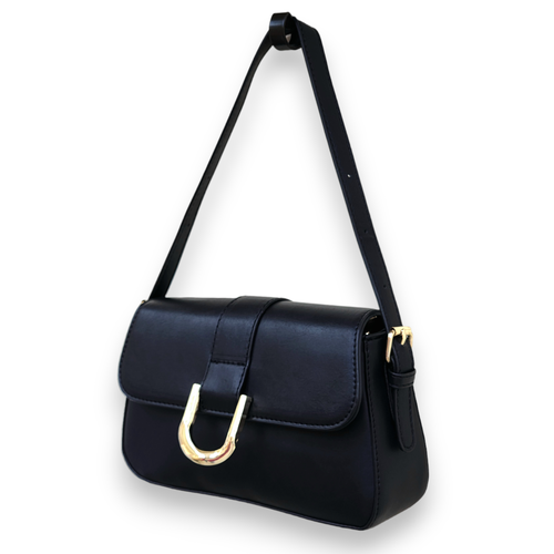 Сумка  багет Evangelina May Bag2001, фактура гладкая, черный