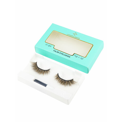 Luxury Lashes Накладные ресницы коричневые с клеем