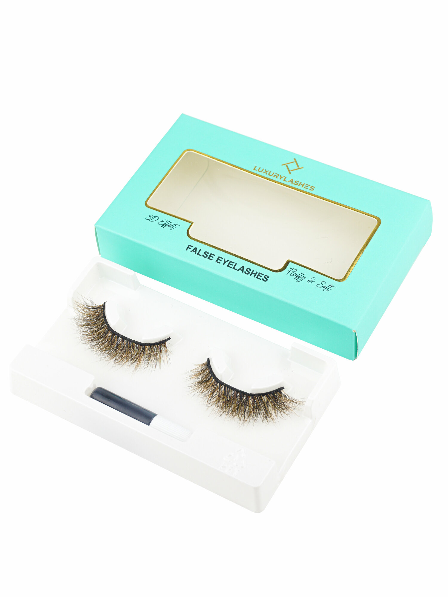 Luxury Lashes Накладные ресницы коричневые с клеем