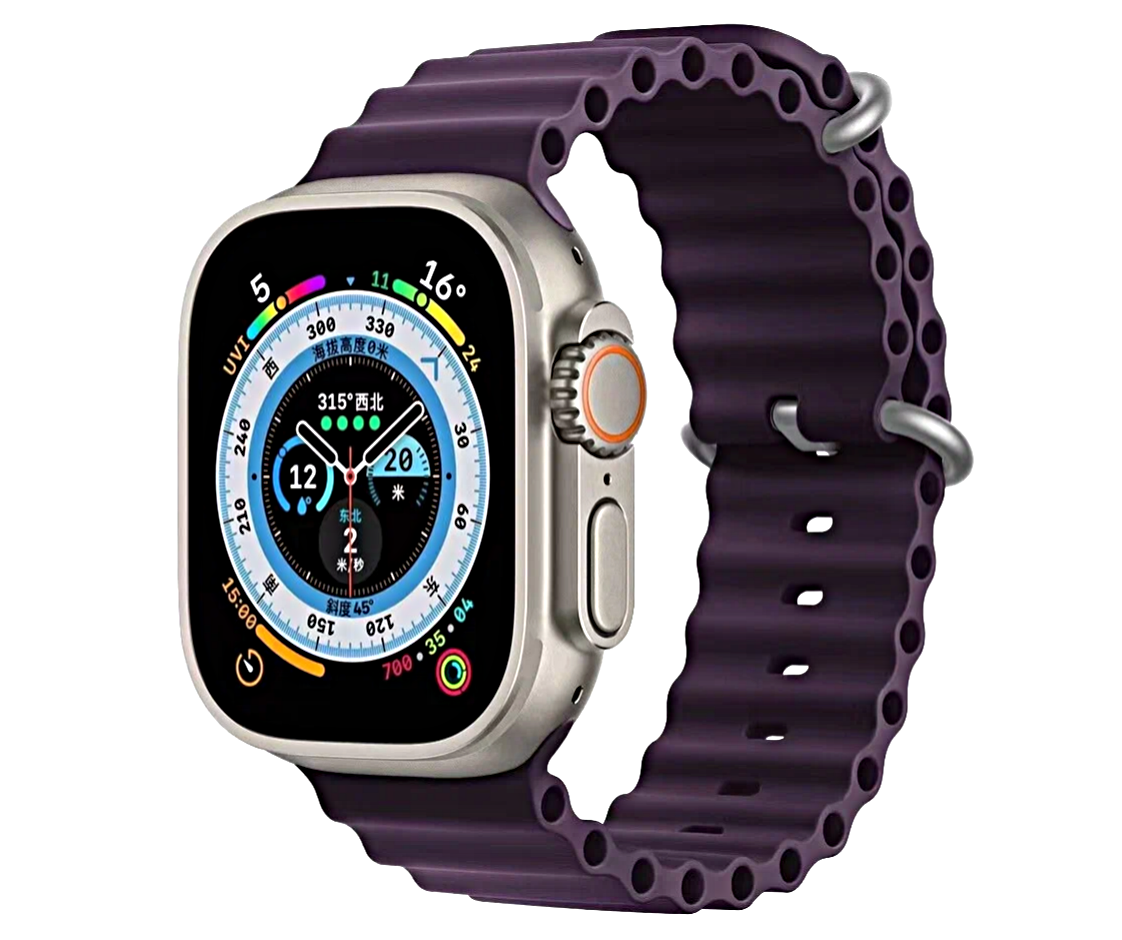 Умные часы Smart Watch HK8 PRO MAX Time Zone, Cмарт-часы 2023, iOS, Android, AMOLED экран, Фиолетовый