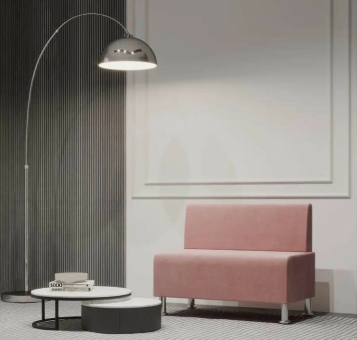 фото Диван "Forest" прямой, велюр - розовый, 100x50x75 см.