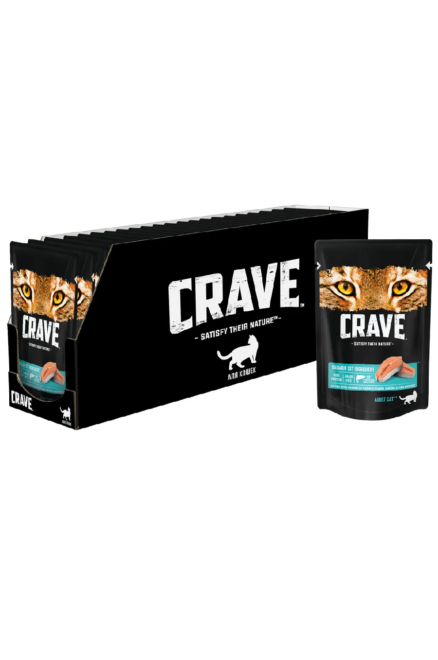 Crave паучи для кошек Лосось 70г (30 паучей)