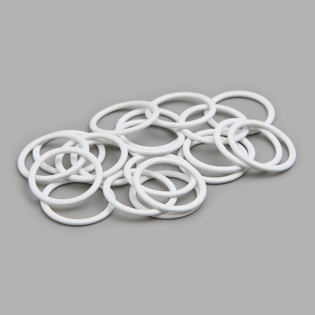 Кольцо для бюстгальтера 15 мм, металл, эмаль, ГВ800 (белый), 20 шт — фото 1