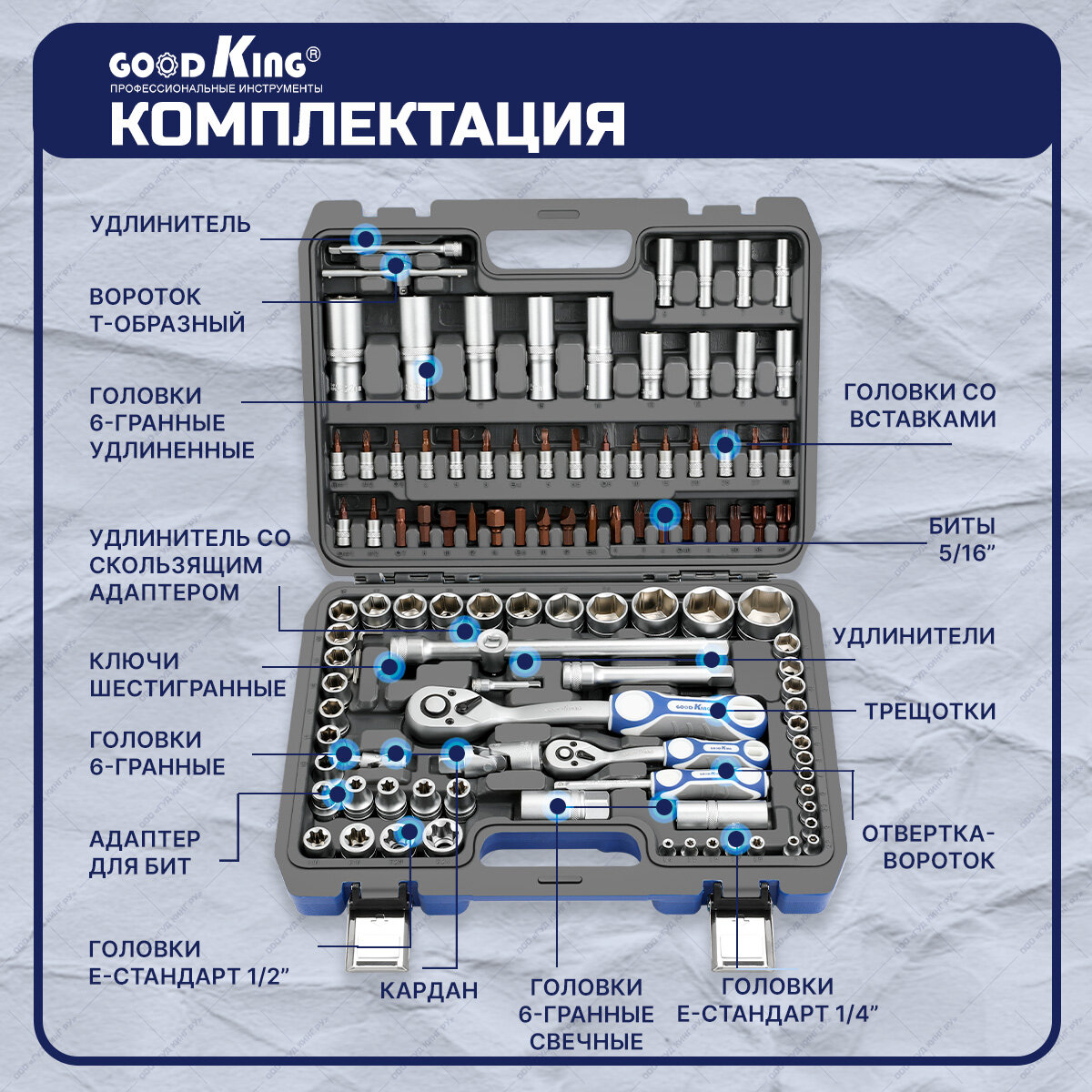 Набор инструментов Goodking B-10108, 108 предметов