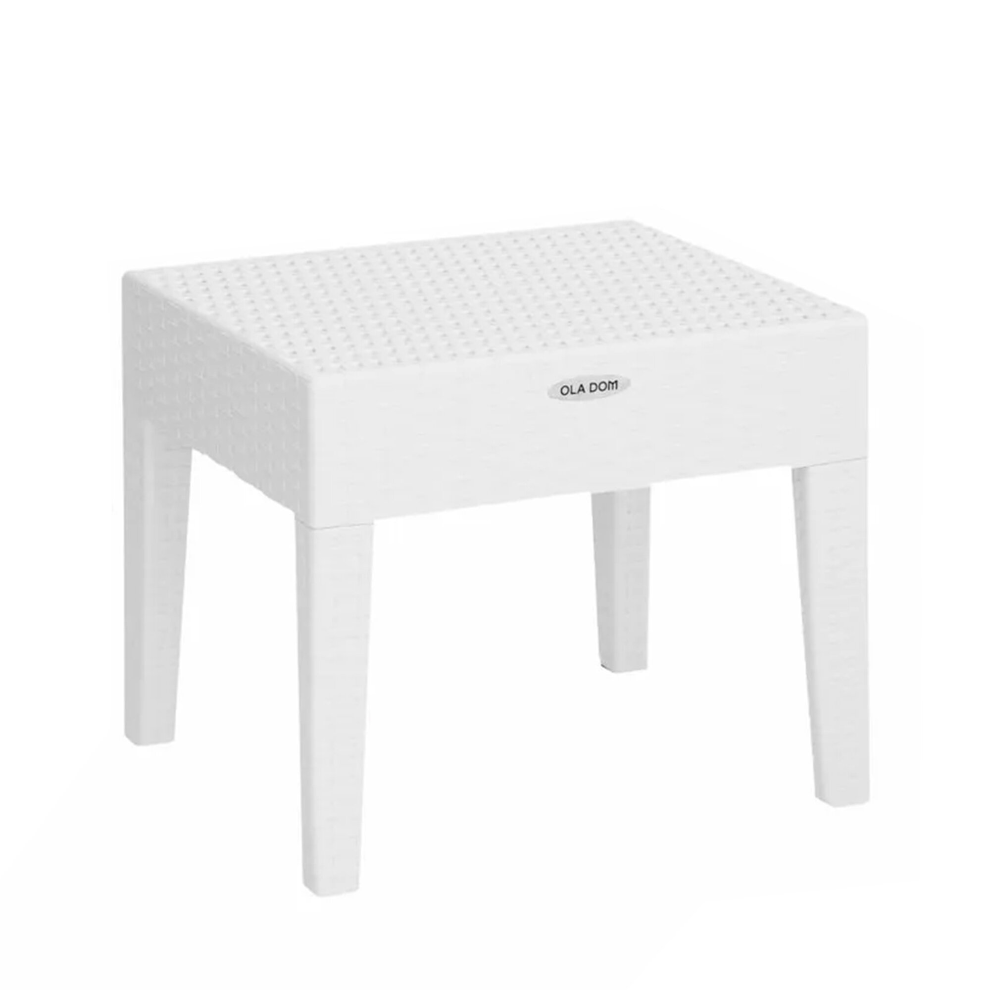 фото Стол садовый круглый RATTAN OLA DOM, диаметр 70 см, высота 72 см. Усилен стекловолокном. Цвет: Белый.