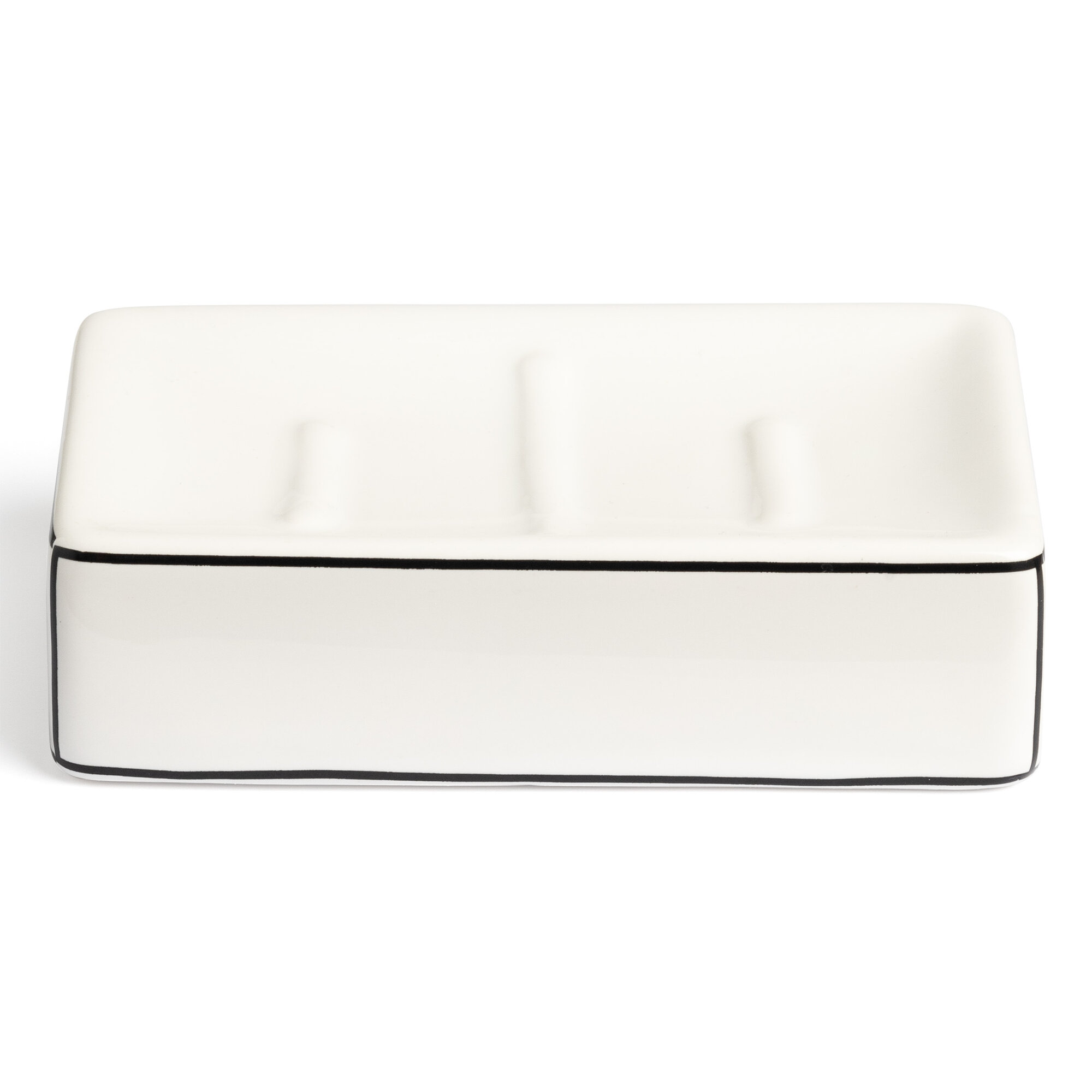 Мыльница DeNASTIA "FRAME" 11,8x7,8x3,2см, керамика, цвет белый — фото 1