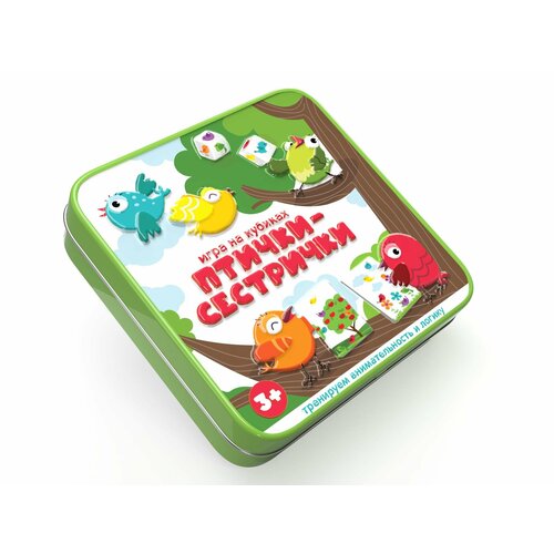 Настольная игра «Птички-сестрички» в жестяной коробке