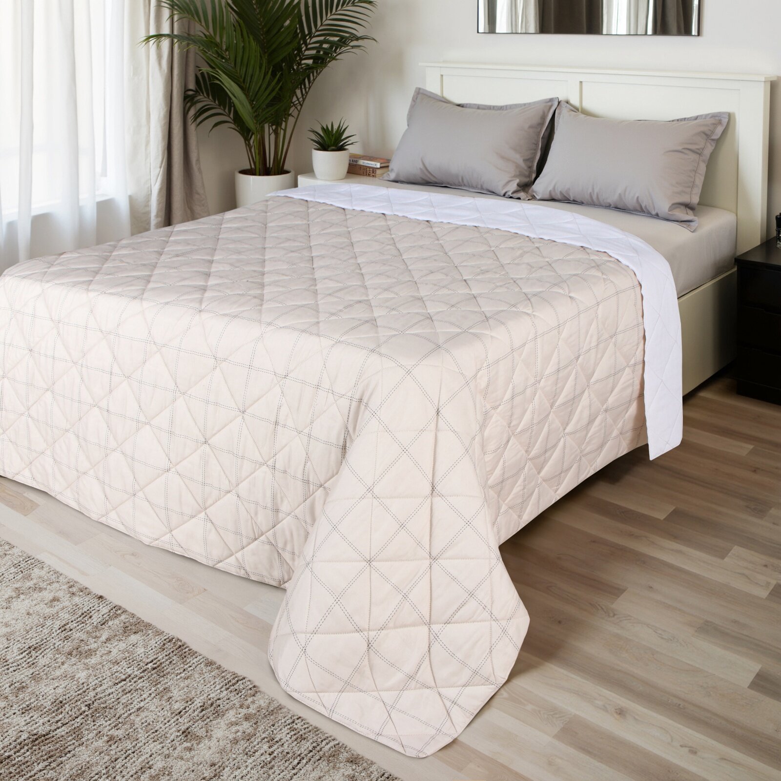Покрывало LoveLife евро Cage: beige 200*210±5см микрофайбер 100% п/э 10623954