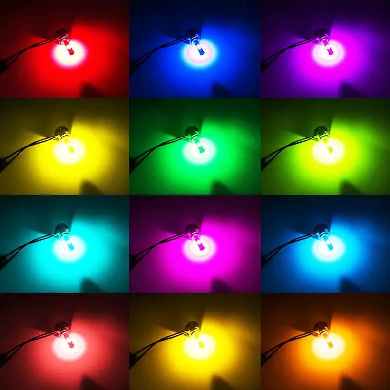 Пара светодиодных фар H7 RGB H1 APP Bluetooth-совместимое управление H3 H4 H8 H11 Многоцветные светодиодные лампы 9005 9006 для Camry Ford BMW, 9006, RGB