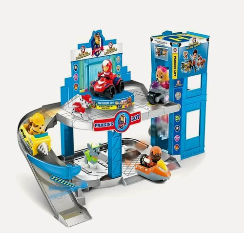 Изображение товара Детский игровой набор База Полиция с лифтом "Щенячий патруль" / База спасателей большой набор, 2 фигурки с машинкой