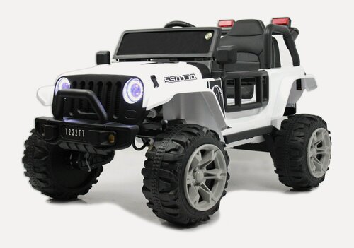 Изображение товара Детский электромобиль RiverToys T222TT 4WD с дистанционным управлением, полноприводный белый