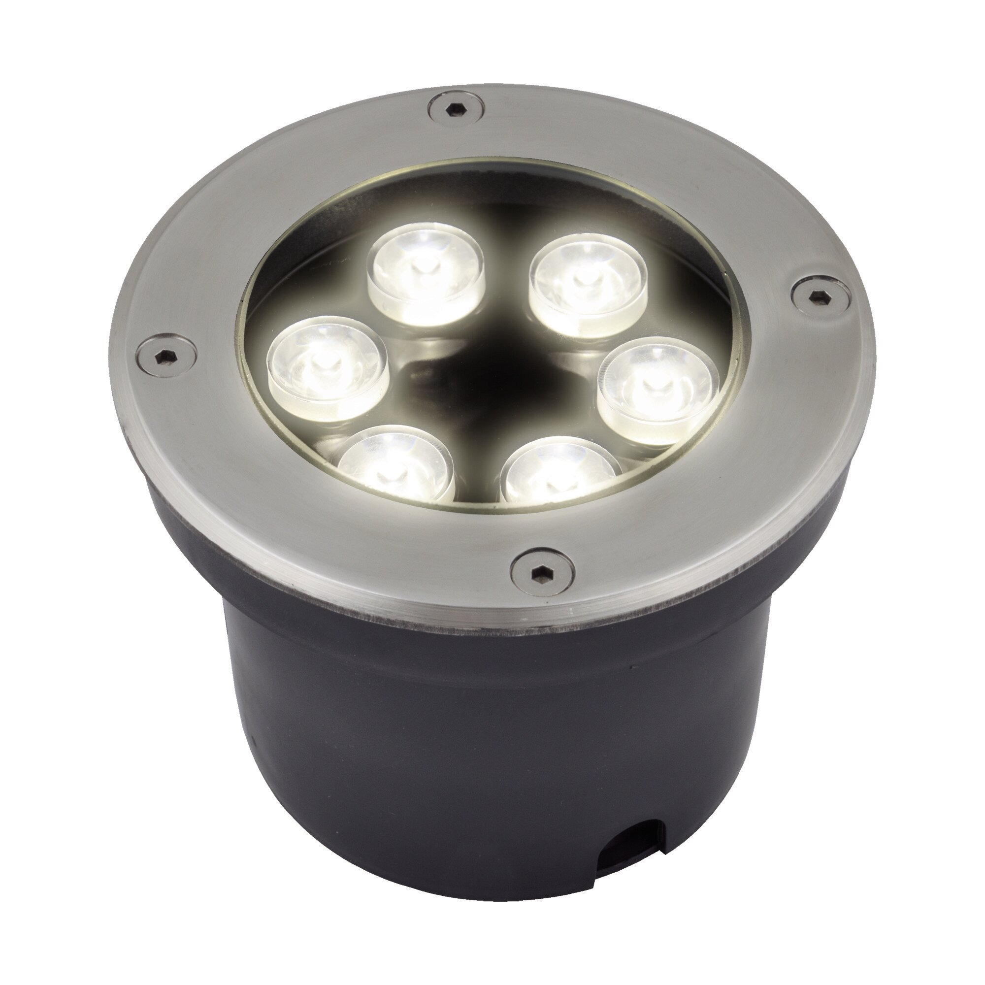 Светильник светодиодный уличный. Uniel. ULU-B11A-6W-2700K IP67 GREY. Архитектурный встраиваемый. Теплый белый свет.