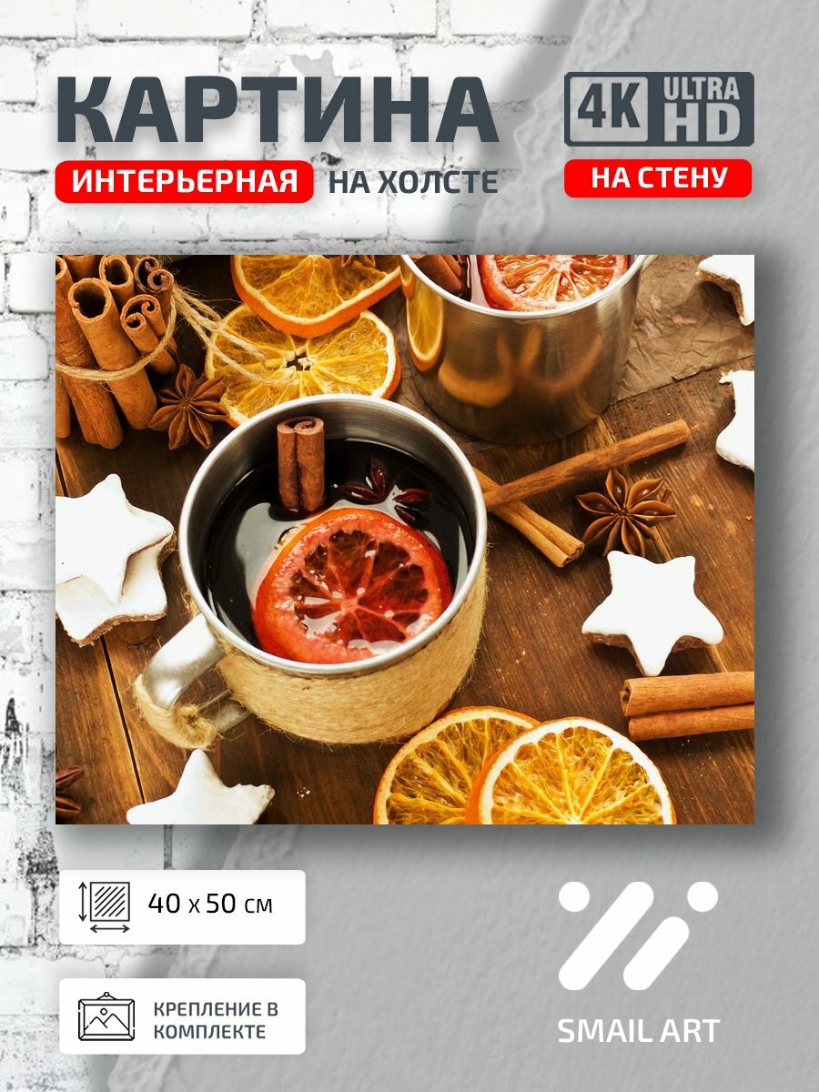 Картина на холсте интерьерная 40 на 50 на стену Лимон Food для кухни кулинария интерьер