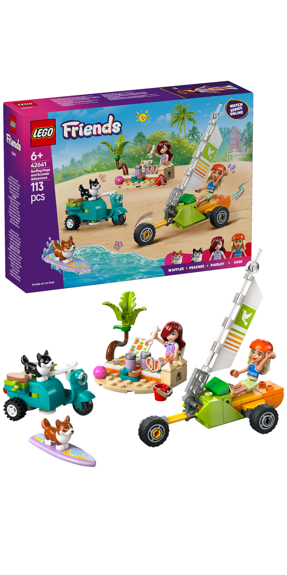 42641 LEGO Friends собаки-сёрфингисты и приключения на скутере 6+