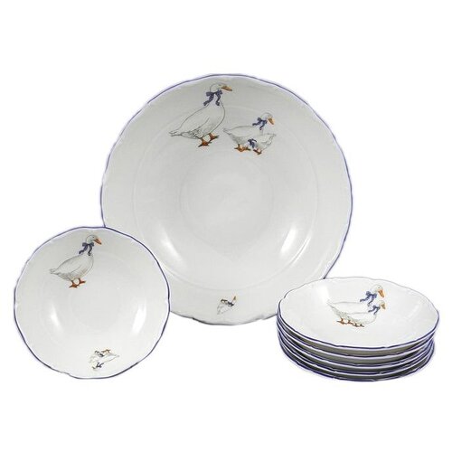 фото Набор салатников 7 предметов (23 см х 1 шт, 13 см х 6 шт) leander "верона /гуси" / 158126