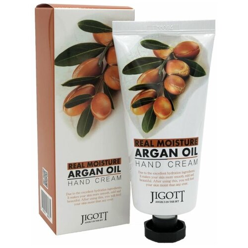 Jigott Увлажняющий крем для рук с аргановым маслом Real Moisture Argan Oil Hand Cream, 100 мл уход за руками jigott крем для рук масло арнаны real moisture argan oil hand cream