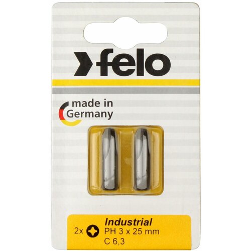 felo бита крестовая серия industrial pz 3x25 100 шт 02103017 02103017 Felo Бита крестовая ударная PH 3X25, 2шт 02203036