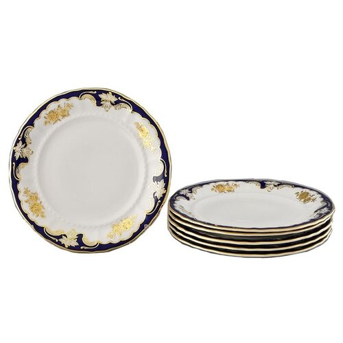 фото Набор тарелок 25 см 6 шт leander "соната /золотая роза /кобальт" / 027895