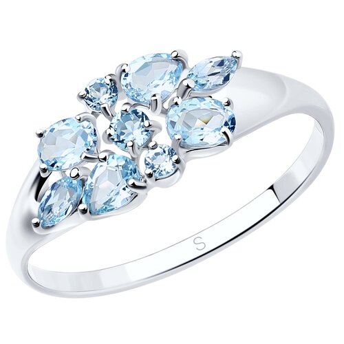 фото Sokolov кольцо из серебра с топазами 92011103, размер 18.5