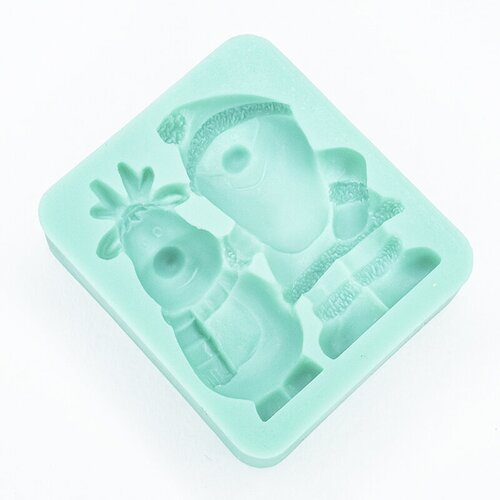 Молд силиконовый для мастики Санта и Рудольф 3x5 см