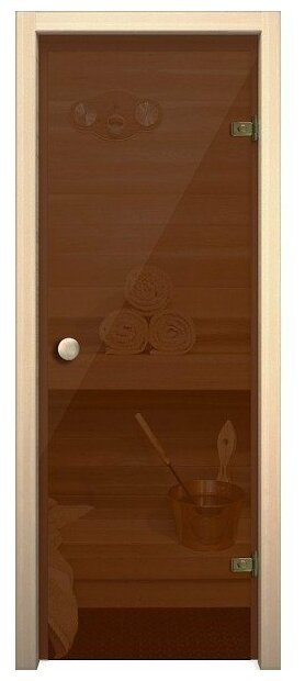 Межкомнатная дверь стеклянные sauna Кноб Е остекленная Бронза тонированное Акма