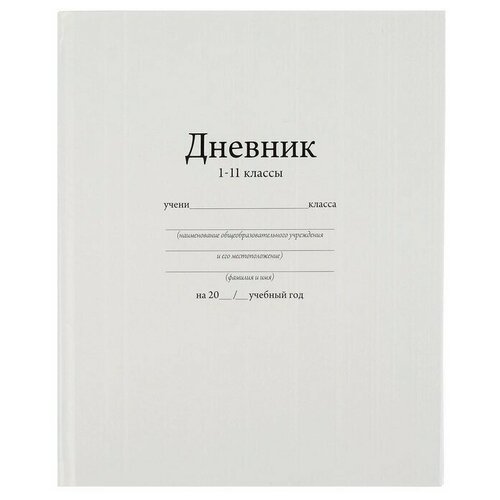 Дневник универсальный для 1-11 класса Белый, 17 х 21 см, твёрдая обложка, глянцевая ламинация, 40 листов
