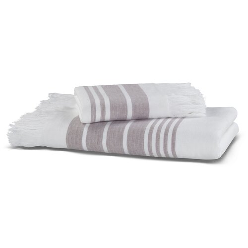 фото Полотенце банные hamam, marine towel, 100x180 см, белоснежный, сиреневый