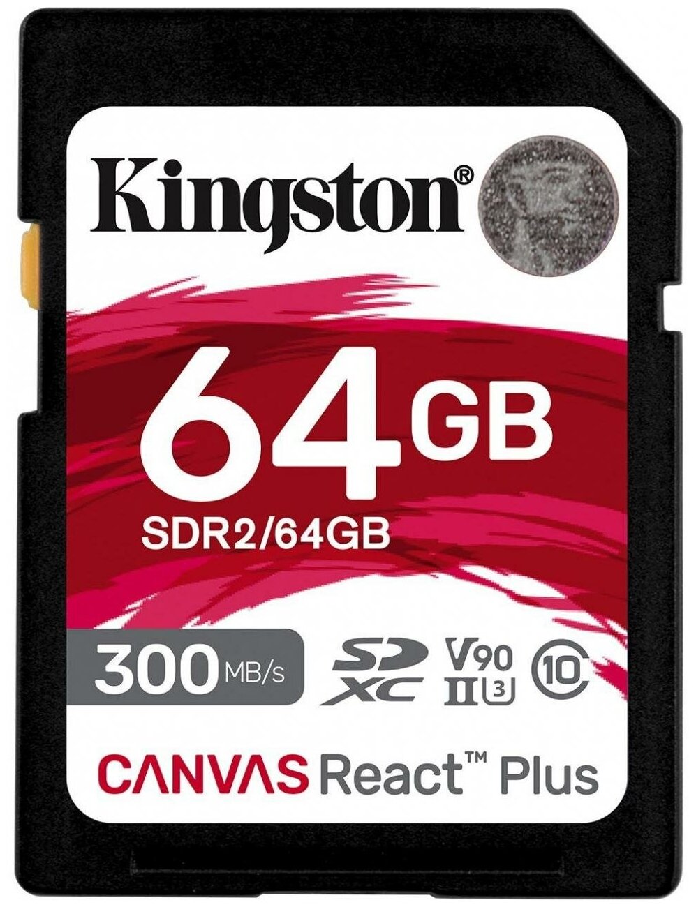 Флеш карта SDHC 64Gb Kingston SDHC, UHS-I Class U3 V90, чтение: 300Мб/с, запись: 260Мб/с (SDR2/64GB)