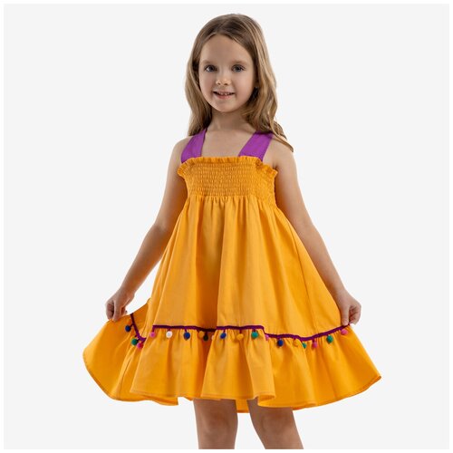 Платье для девочек Kapika JKGCD06-Y1 желтый, размер 128
