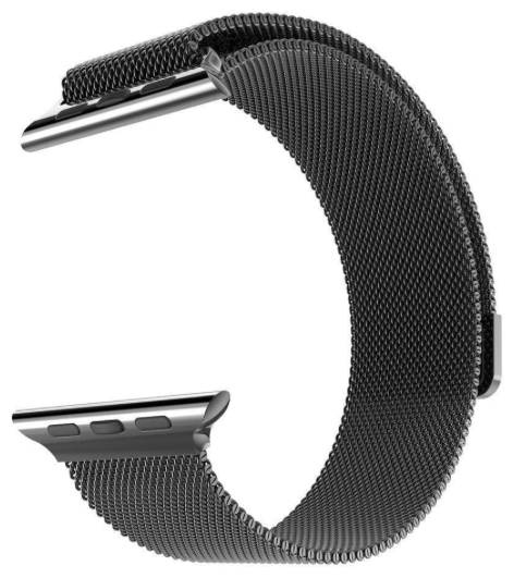 Миланский сетчатый браслет для часов Apple Watch (Milanese Loop) 42 мм (Черный)