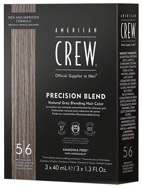 American Crew Precision Blend краска-камуфляж для седых волос, 5/6 пепельный